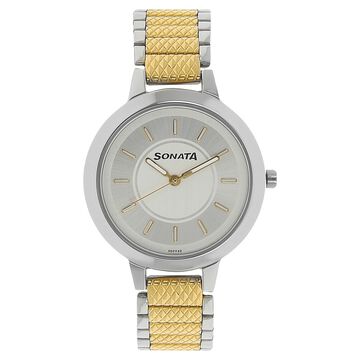 Sonata Elite Silver Dial Women Watch With Stainless Steel Strap