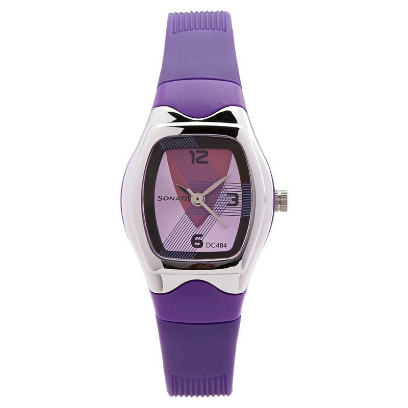 SF Quartz Analog Purple Dial Plastic Strap Watch for Women - image number 0