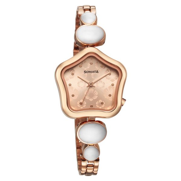 Sonata Utsav Rose Gold Dial Watch for Women - image number 0