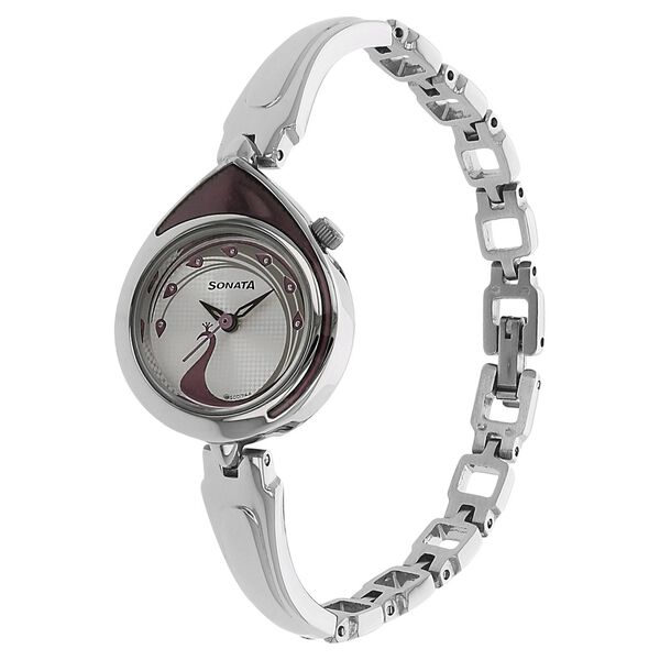 Sonata Quartz Analog Silver Dial Metal Strap Watch for Women - image number 1