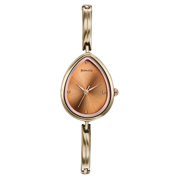 Sonata Colours of Earth Quartz Analog Brown Dial Metal Strap Watch For Women - image number 0
