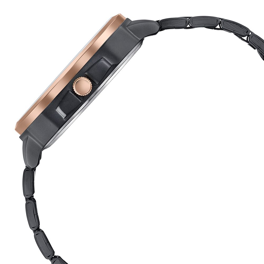 Buy Online Sonata Poze Quartz Analog Black Dial Black Metal Strap