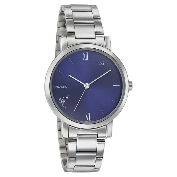 Sonata Play Blue Dial Women Watch With Stainless Steel Strap - image number 0