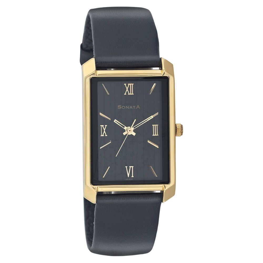 Buy Online Sonata Quartz Analog Black Dial Strap Watch for Men na7070yl08 Sonata
