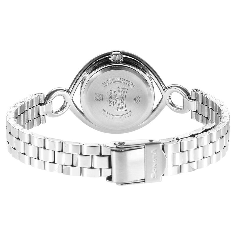 Sonata Alloys Blue Dial Women Watch With Stainless Steel Strap