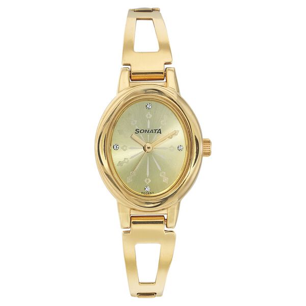 Sonata Quartz Analog Champagne Dial Strap Watch for Women - image number 0