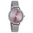 Sonata Poze Quartz Analog Pink Round Dial Silver Mesh Strap Watch For Women - image number 2