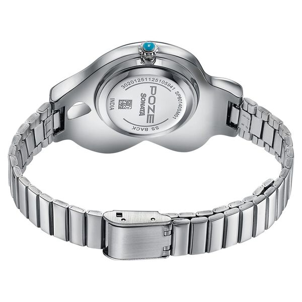 Northern Lights Inspired Poze By Sonata Quartz Analog Blue Dial Silver Metal Strap Watch - image number 6