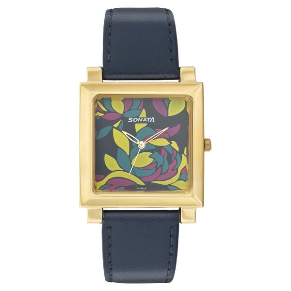 Sonata Quartz Analog Black Dial Leather Strap Watch for Women - image number 0