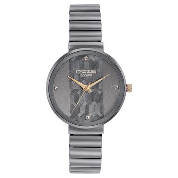 Poze by Sonata Quartz Analog Grey Dial Metal Strap Watch for Women