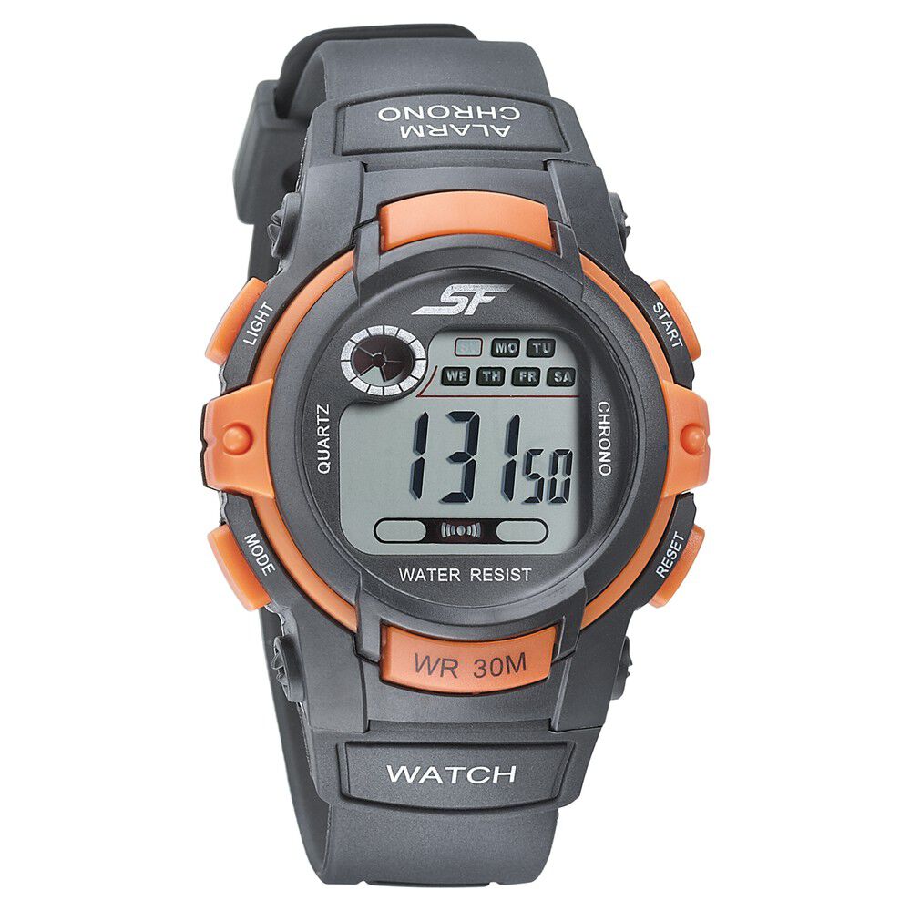 SF Digital Dial Black PU Strap Watch for Men