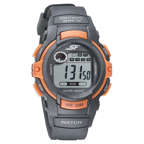 SF Digital Dial Black PU Strap Watch for Men - image number 0