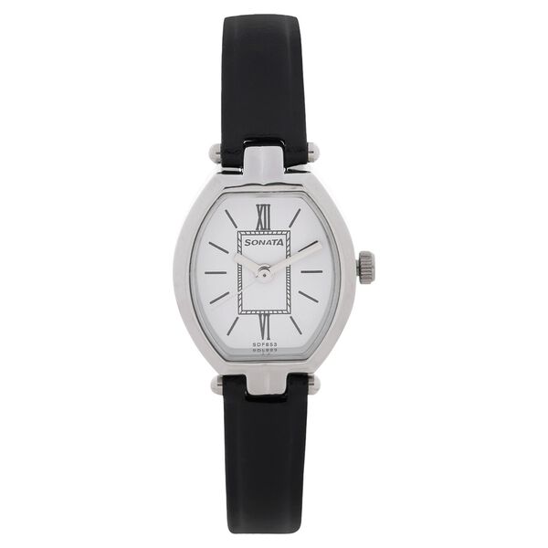 Sonata Quartz Analog White Dial Leather Strap Watch for Women - image number 0