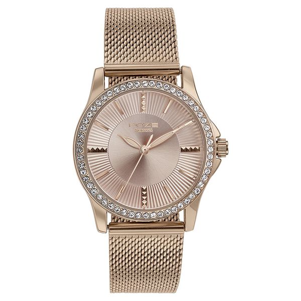 Sonata Poze Quartz Analog Rose Gold Dial Mesh Strap Watch for Women - image number 1