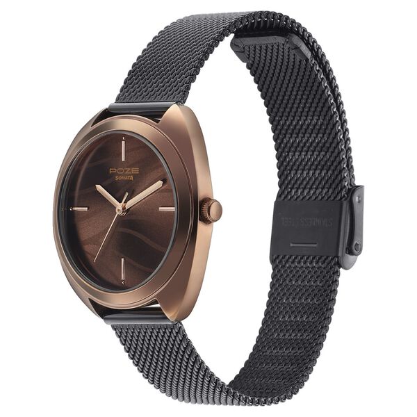 Sonata Poze Quartz Analog Grey Dial Metal Strap Watch for Women - image number 2