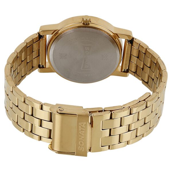Sonata Quartz Analog with Day and Date White Dial Stainless Steel Strap Watch for Men - image number 3