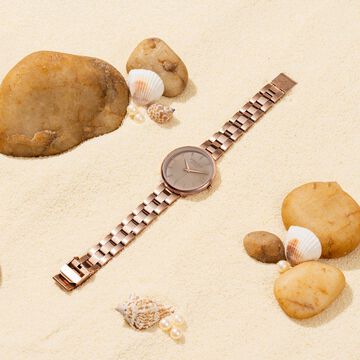 Sonata Poze Quartz Analog Beige Dial Stainless Steel Strap Watch For Women