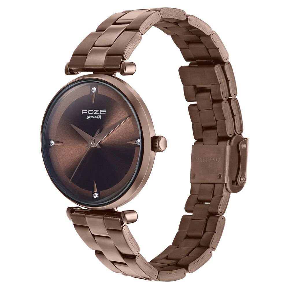 Brown metal sales watch