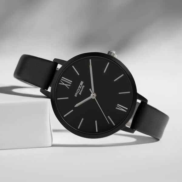 Sonata Poze Quartz Analog Black Dial Leather Strap Watch for Women - image number 0