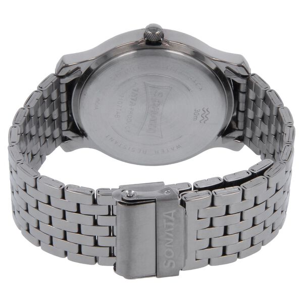 Sonata Quartz Analog Silver Dial Stainless Steel Strap Watch for Men - image number 3
