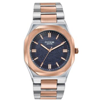 Poze Poze Quartz Analog Black Dial Black Metal Strap Watch For Men