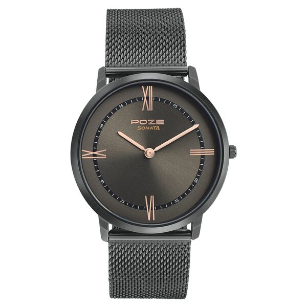 Sonata Poze Quartz Analog Grey Dial Metal Strap Watch for Men - image number 1