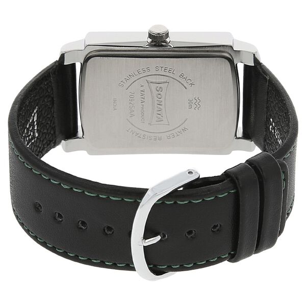 Sonata Quartz Analog Black Dial Leather Strap Watch for Men - image number 3