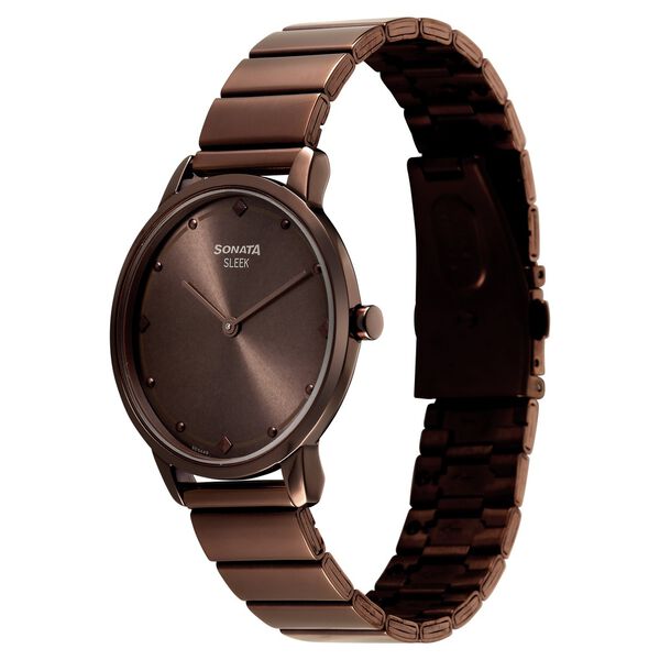Sonata Sleek Women Charcoal Gray Dial Ultra-Slim Gunmetal Watch - image number 1