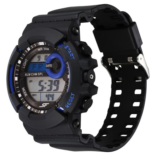 SF Digital Dial Black Polyurethane Strap Watch For Men - image number 1