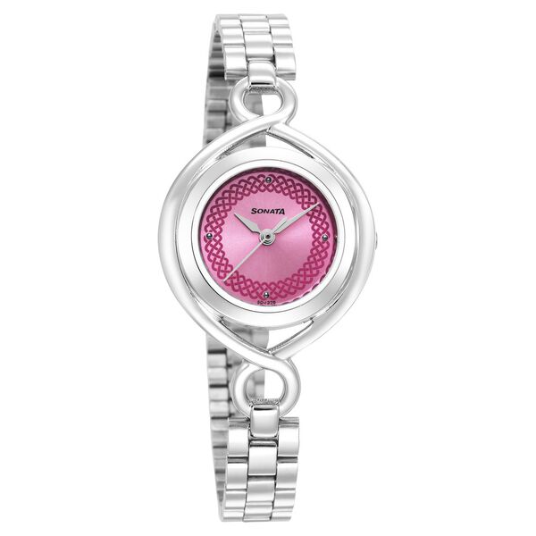 Sonata Alloys Rose Gold Dial Women Watch With Stainless Steel Strap - image number 0