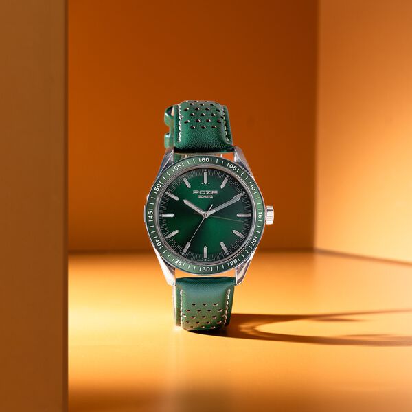 Sonata Poze Quartz Analog Green Dial Green Colour Leather Strap Watch For Men - image number 0