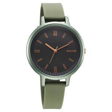 Sonata Splash Quartz Analog Grey Dial Plastic Strap Watch for Women