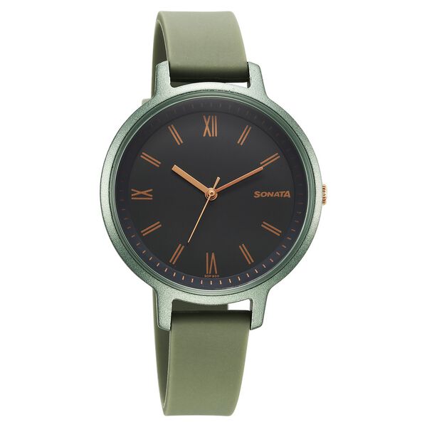Sonata Splash Quartz Analog Grey Dial Plastic Strap Watch for Women - image number 0