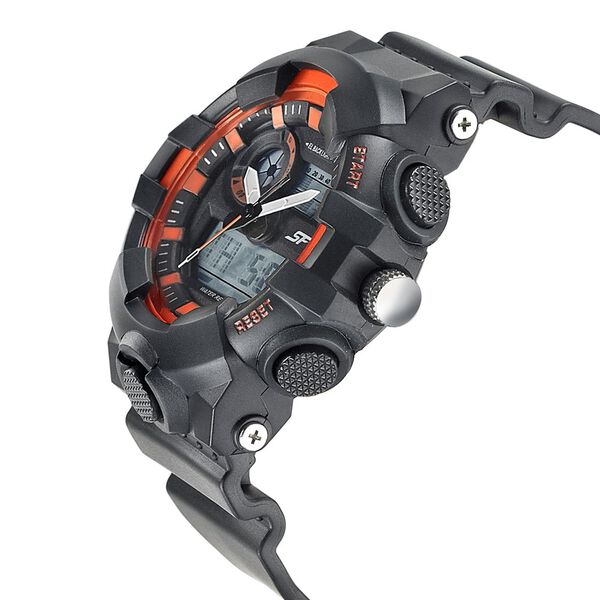 SF Quartz Analog Digital Black Dial Plastic Strap Watch for Men - image number 2