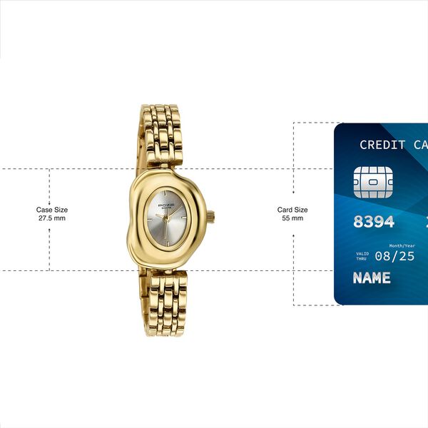 Poze By Sonata Quartz Analog Silver Dial Gold Metal Strap Watch For Women - image number 3