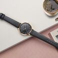 Sonata Modern Edit Quartz Analog Grey Dial Leather Strap Watch For Women