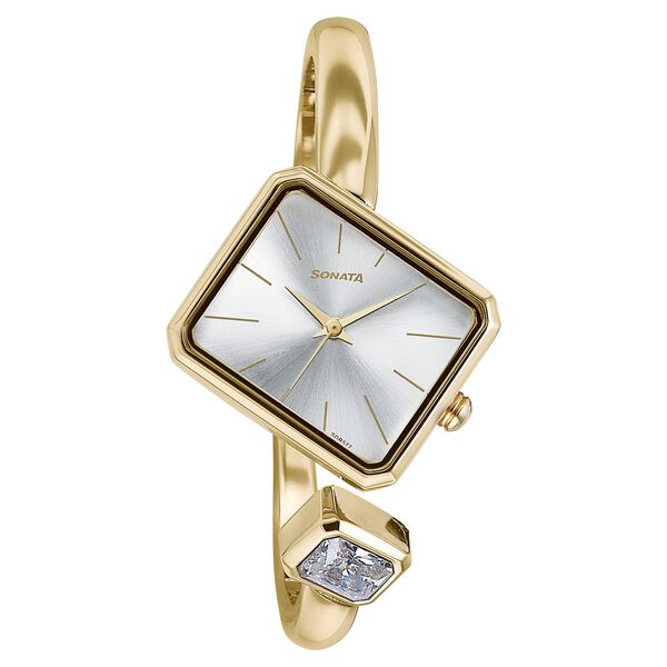 Sonata Wedding Edit Quartz Analog Champagne Dial Metal Strap Watch For Women - image number 2