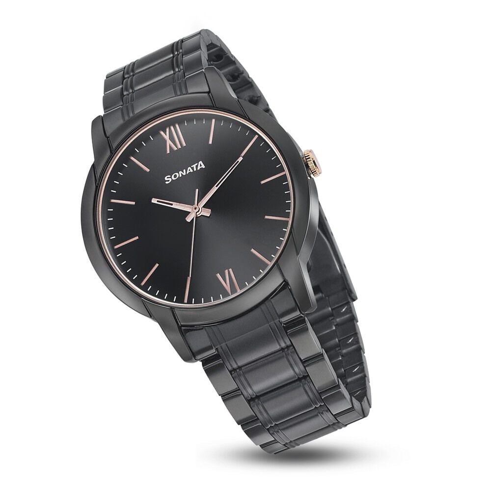 Black metal best sale watches in sonata