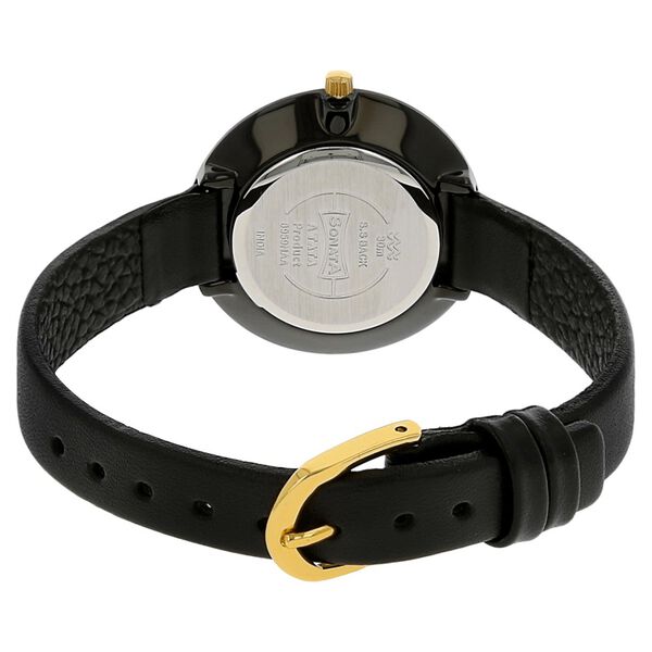 Sonata Quartz Analog Black Dial Leather Strap Watch for Women - image number 3