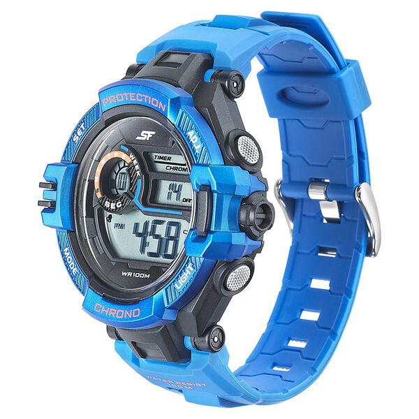 SF Digital Dial Blue PU Strap Watch for Men - image number 1