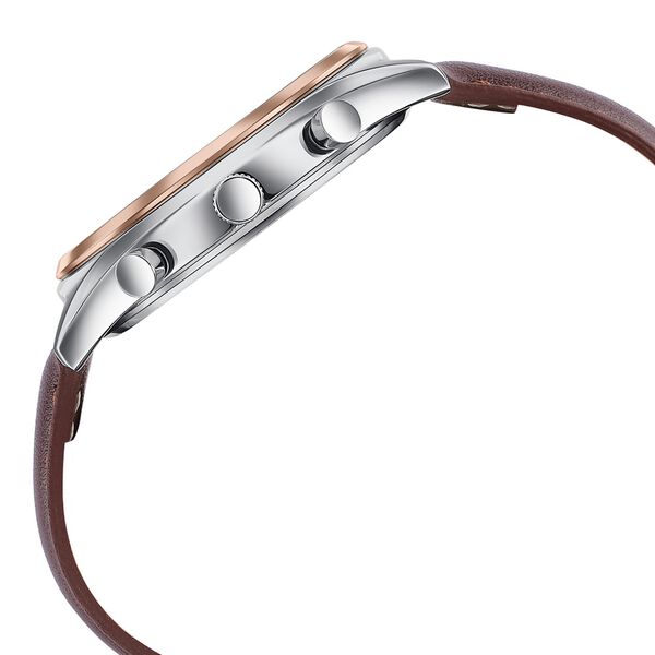 Sonata Festive Quartz Multifunction Blue Dial Brown Leather Strap Watch For Men - image number 4