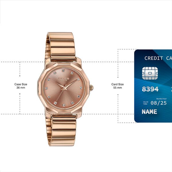 Sonata Poze Quartz Analog Rose Gold Dial Rose Gold Metal Strap Watch For Women - image number 3