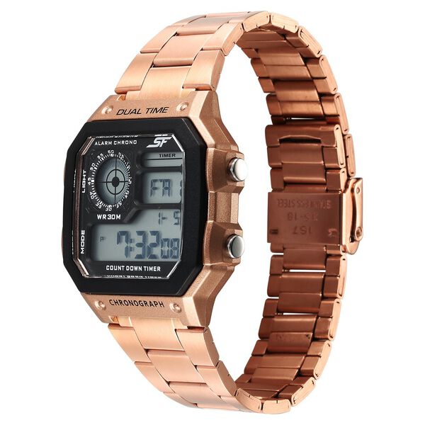 SF Hexa Metal Digital Dial Stainless Steel Strap Watch for Unisex - image number 1