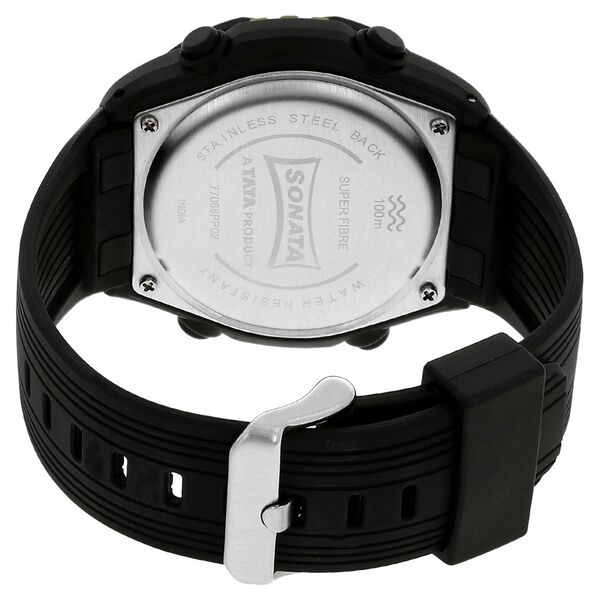 SF Quartz Analog Black Dial Plastic Strap Watch for Men - image number 3