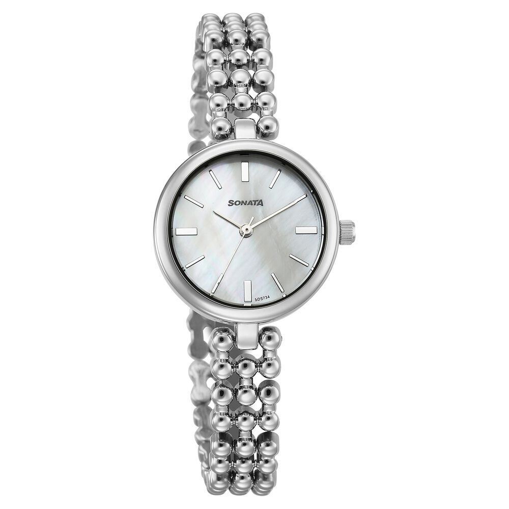 Sonata Festive Quartz Analog White Dial Metal Strap Watch For Women-picture-28