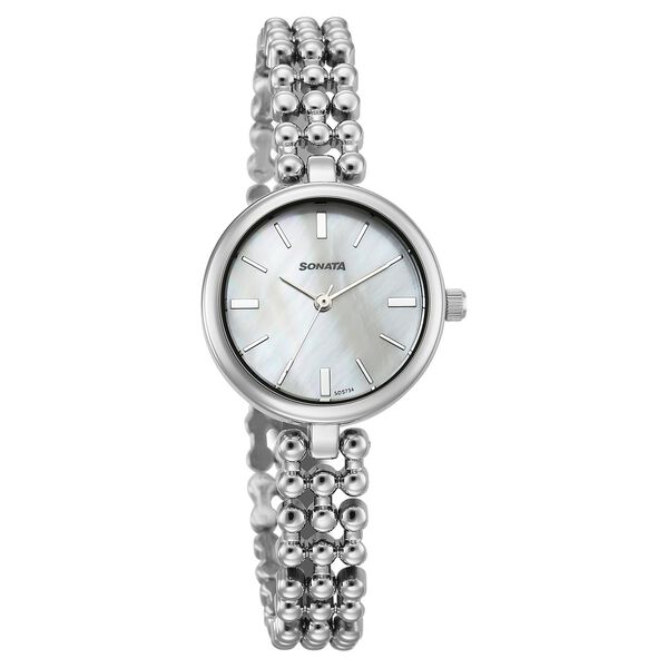 Sonata Festive Quartz Analog White Dial Metal Strap Watch For Women - image number 0