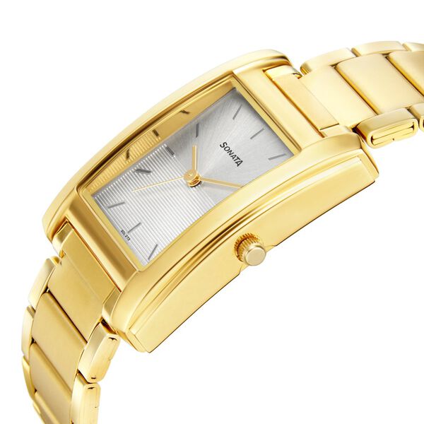 Sonata Quartz Analog White Dial Stainless Steel Strap Watch for Men - image number 2