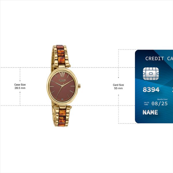 Sonata Poze Quartz Analog Brown Dial Bimetal Strap Watch For Women - image number 3