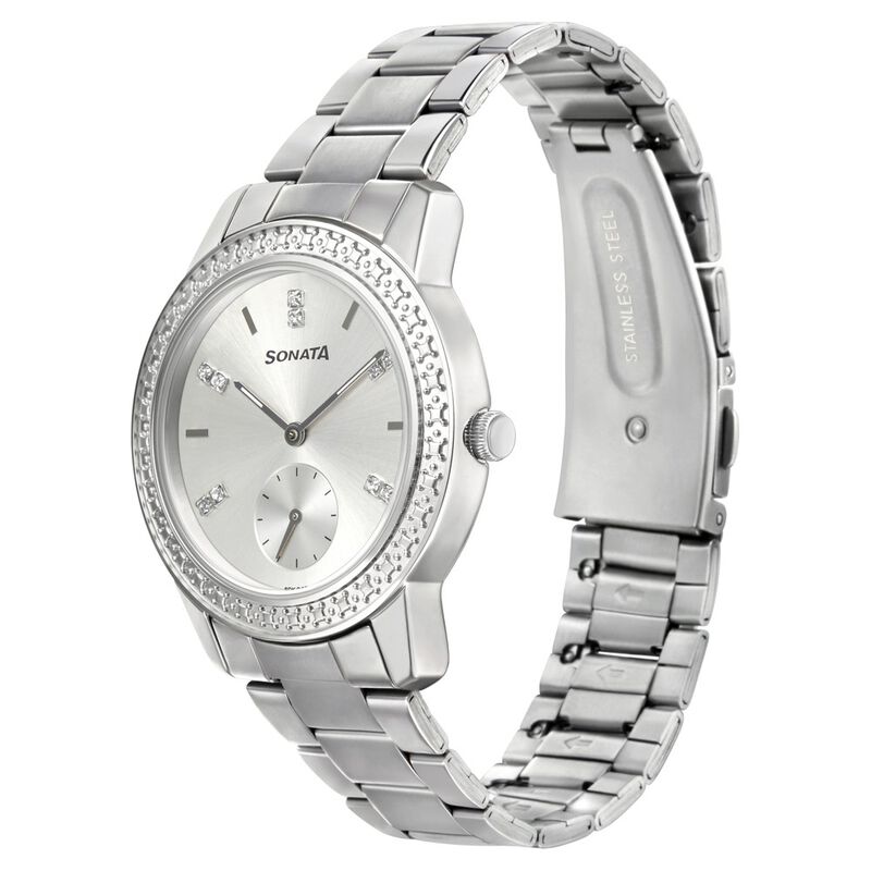 Sonata Multifunctions Silver Dial Women Watch With Metal Strap - image number 1