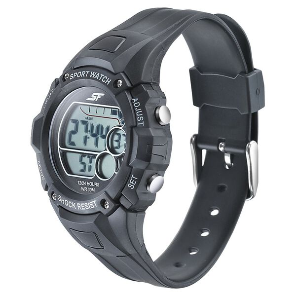 SF Digital Dial Black PU Strap Watch for Men - image number 1